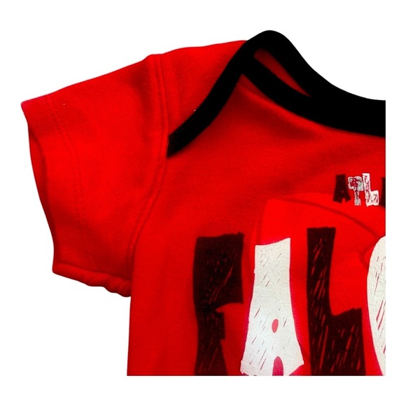 Unisex one piece 12 Months red snaps short sleeves graphic Atlanta Falcons - Picture 3 of 8